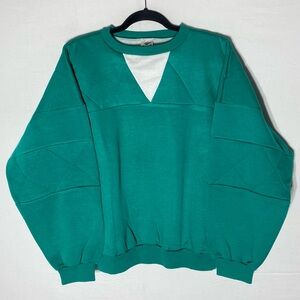 Vintage 80s Streetwear Rodeo Oversized Green Crewneck Activewear Sweatshirt XL